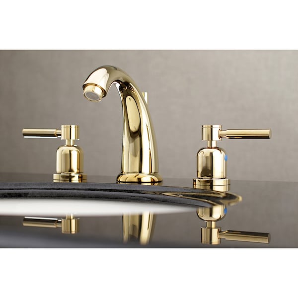 KB8982DL 8 Widespread Bathroom Faucet, Polished Brass